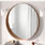 Miroir rond avec cadre en bois
